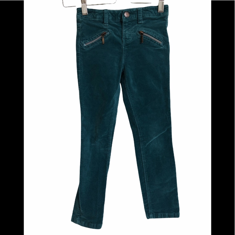 Denim Co. Teal velour girls skinny pants‎